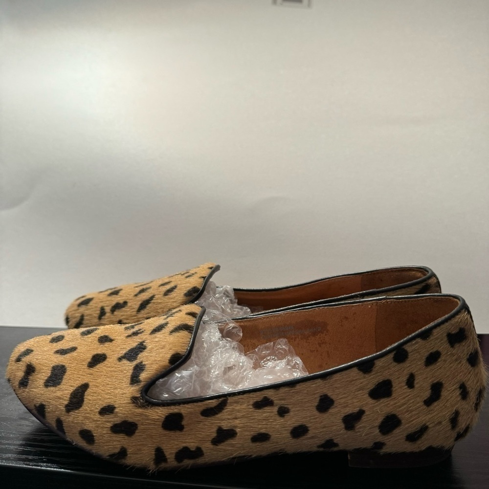 Madewell Women Cheetah Leopard Calf Hair Flats Loafers
